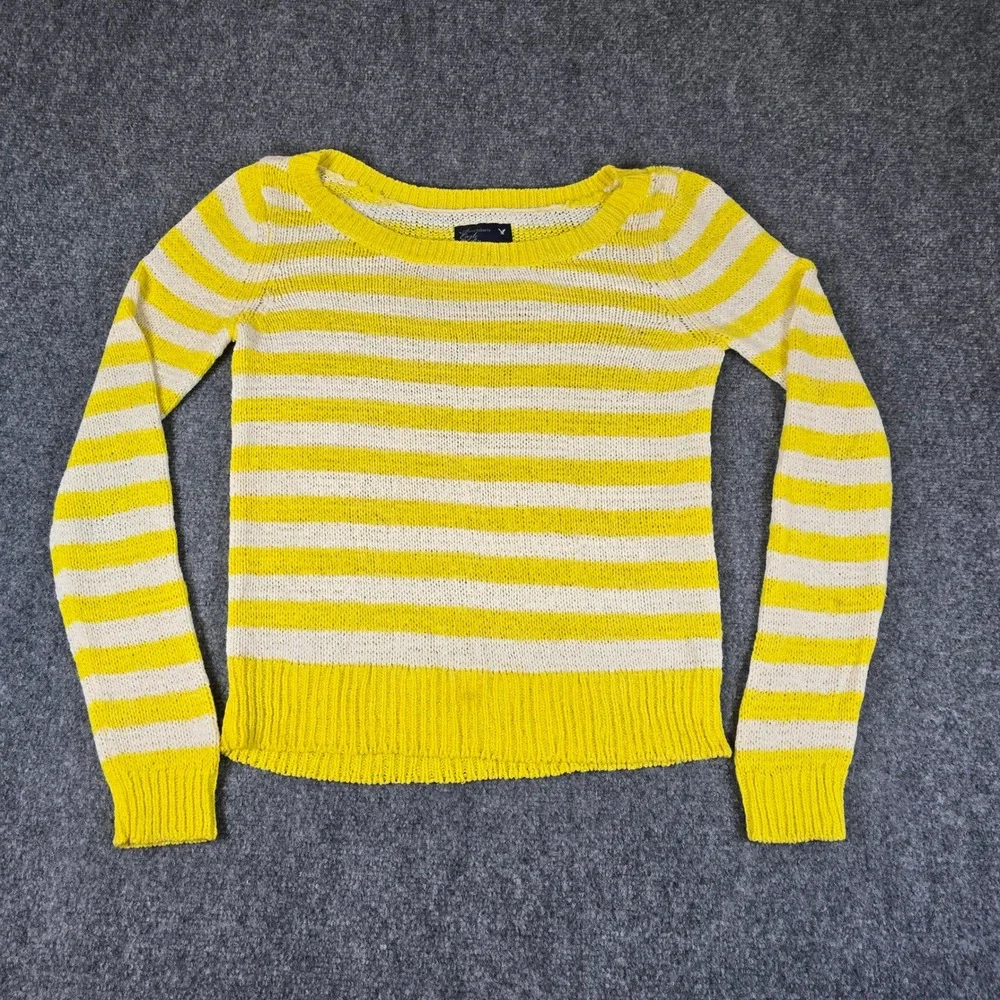 American Eagle Outfitters Striped Knit Sweater Lightweight‎ Casual Top Medium - Picture 2 of 12